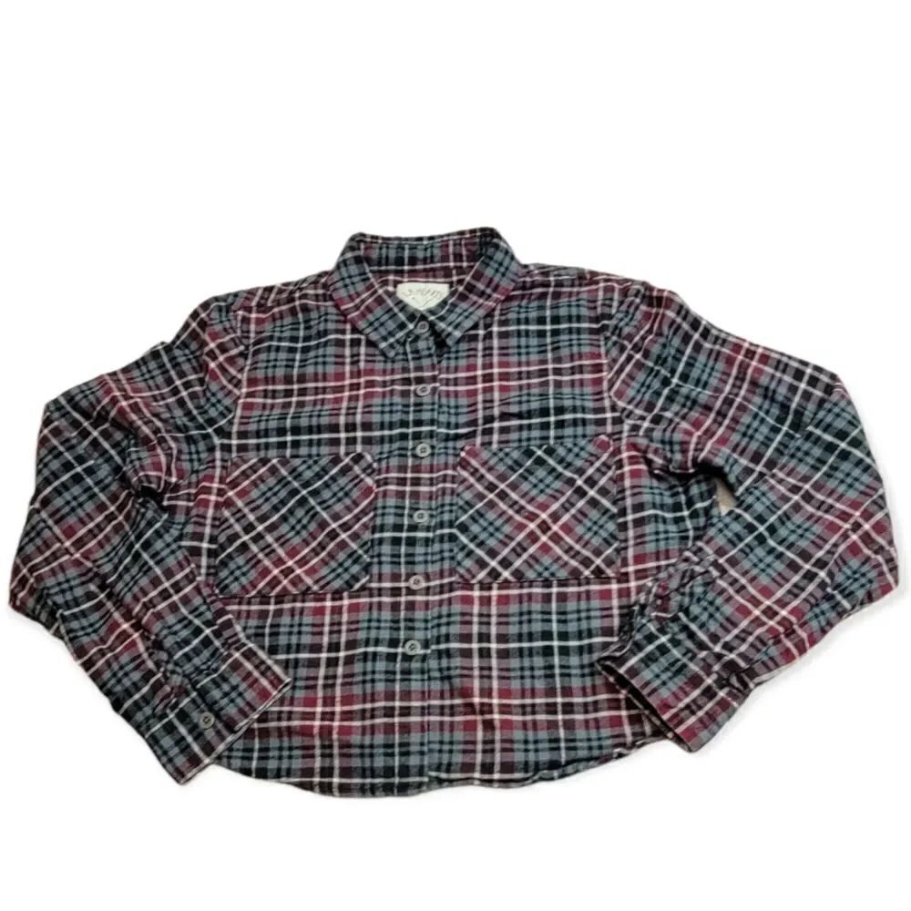 LA Hearts flannelâcrop topâS